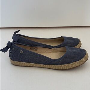 UGG Australia Indah Marrakech Ballet Flats‎ Blue Women’s Size 7.5 Cotton Twill